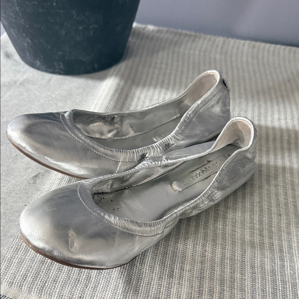 BCBGMaxAzria Silver Ballet Flats